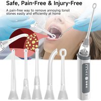 Vacuum Tonsil Stone Remover Tool Built-In LED light 8 Suction Modes Anti Bad Breath Oral Irrigator&Tongue Coating Scraper