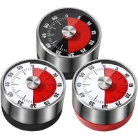 Stainless Steel Timer Kitchen Magnet Mechanical Egg Timer Home Baking Cooking Alarm Clock Visualization Time