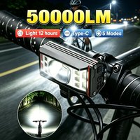 50000LM Super Bright LED Bicycle Front Light 5000mAh Bicycle Light Waterproof Bicycle Headlight Rechargeable Night Riding Light