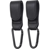 Wholesale 2pcs PU Leather Baby Stroller Hook for Pram Rotate 360 Degree Rotatable Cart Organizer Pram Hook Stroller Accessories