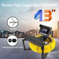 4.3" Sewer Camera 20M 17mm 1000TVL HD Pipe Inspection Camera 4500mAh DVR 16G Card 8 LED Industrial Endoscope for Plumber Drain
