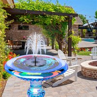 New 2.5W Outdoor Solar Fountain Water Pump with 6 Nozzles, Suitable for Garden Bird Bath Floating Water Landscape Decoration