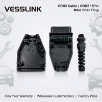 OBD Male Plug/OBD Female Wire Sockets Connector Convenient obd2 Connector OBD2 16Pin Female Angle Connector obdii connector