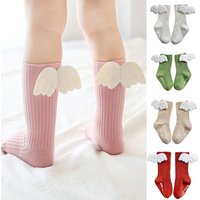 New Baby Angel Wing Toddler Socks Girls Boys Cotton Non-Slip Short Floor Socks Kids Cute Stripe Newborn Socks For 0-3Years