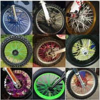 AliExpress NONE 72Pcs Motorcycle Wheel Spoked Protector Wraps Rims Skin Trim Covers Pipe For Motocross Bicycle Bike Cool Accessories 11 Colors