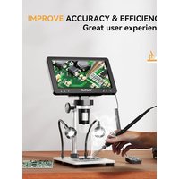 DM9 7'' Digital Microscope 1080P Photo/Video Microscope 1200X 12MP 10 LED Lights Soldering Coins Microscope for Adults EDM9