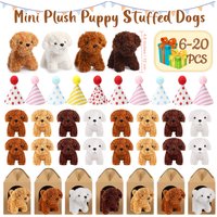 6-20Set Mini Plush Puppy Stuffed Dogs Adopt A Pet Dog Set with Paper Boxes Animals Bulk for Birthday Animal Theme Party Favors