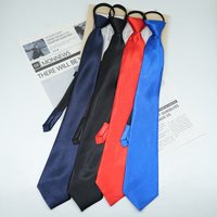 48cm Length Solid Red Black White Lazy Ties For Adult Men Polyester Skinny Zipper Tie Girls Wedding Casual Shirt Neckwear Cravat