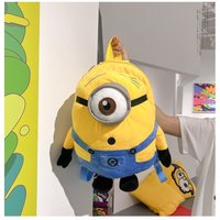 Anime Minions Cartoon Fleece Backpack Minion Doll Large School Bag High-Capacity Backpack For Students Buwa Sleeping Pillow Doll