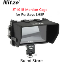 Nitze JT-I01B Monitor Cage Kit with Sunhood for Portkeys LH5P / LH5P II 5.5" for SAMSUNG T5/T7 SSD,SANDISK 500G/1T SSD