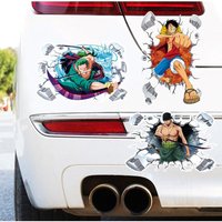 One Piece Luffy Car Window Stickers Anime Zoro Rear Windshield Decorative Stickers Cartoon Auto Scratch Masking Film Gifts