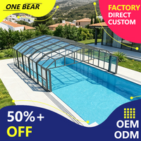 Any Size Custom Expandable Aluminum Swimming Pool Cover Sturdy Durable Build Open Space Household Full View Pool Shelter
