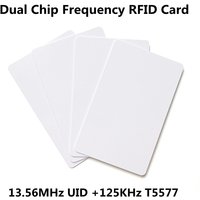 5/10PCS RFID Smart Dual Frequency Chip Card 125Khz T5577 EM4305 Rewritable Badge 13.56Mhz UID Changeable Copy Token Key
