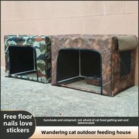 Stray Cat Outdoor Feeding House Canopy Feeding Outdoor Cat Nest House Rain Shelter