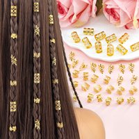 40Pcs Alloy Hair Jewelry for Braids, Multi Style Hair Cuffs Adjustable Braids Rings Non-Piercing Ear Clips for Women Girls