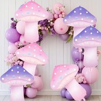 1/2pcs New Vegetable Mushroom Balloons Pink Purple Mushroom Foil Balloons Birthday Wedding Party Decoration Baby Shower Supplies