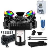 Floating Pond Fountain Aerator 1HP 750W 110V/220v with 4 RGB Lights Stainless Steel Pump for Ponds Lakes Pools