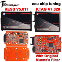 KESS V2.80 V5.107, czerwona płytka PCB z oryginalnym filtrem firmy Murata, KTAG V2.25 V7.020, narzędzie do programowania i kalibracji układów ECU, dostępne online, wersja V2 Master.