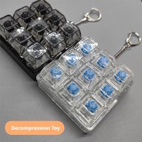 9 Keys LED Finger Keyboard Keycap Stress Relief Fidget Keychain Mechanical Switch Clicker Button Relief Stress Pinch Toy