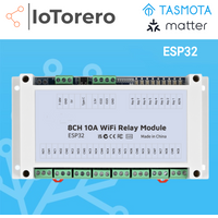 IoTorero Tasmota Matter MQTT 8CH Iching Self Lock Relay Module Works With Home Assistant