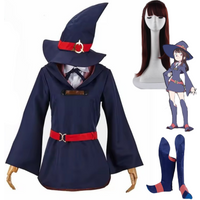 Custom Any Size Plus Size Anime Little Witch Academia Kagari Atsuko Akko Cosplay Costume Wig School Uniform Skirt Shoe Cover Hat