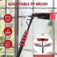 Professional Telescopic Pole for Window Cleaning Water Fed Brush High Reach Extendable Pole for Solar Panel Maintenance(1PCS)