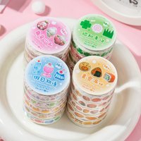 Mr Paper 5rolls/bag Cute Release Shaped Pull Strips Washi Tape Set Masking Tape DIY Water Cup Photo Frame Journal