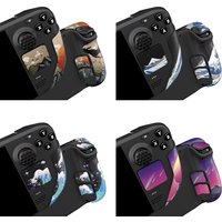 PlayVital Professional Anti-Skid Soft Handle Grips Sticker for Steam Deck LCD & OLED, Anti-Sweat Textured Trackpads Skin Cover