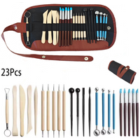 23PCS Art DIY Clay Tool cold potcelain polymer Clays molds Sculpting Carving Craft Tools for Brush Modeling ceramics & pottery