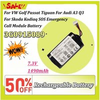 3G0915089 7.3V 1490mAh Li-ion Backup Battery for VW Golf Passat Tiguan for Audi A3 Q3 for Skoda Kodiaq SOS ECall Module Battery