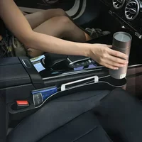 2Pack Car Seat Gap Filler Organizer With Cup Phone Holder Prevent Items Falling Car Side Seat Storage Gap Organizer Universal