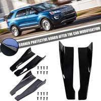 Universal Car Side Skirt & Rear Bumper Lip Splitter 48cm Carbon Fiber/Black PP Winglet Aprons Anti-Scratch Corner Protector