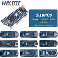 1-10pcs Mini / Type-C / Micro USB Nano 3.0 With the bootloader compatible Nano controller for arduino CH340 16Mhz ATMEGA328P