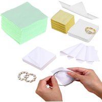 50pc/pack Polish Polishing Cloth Silver Color Cleaning Polishing Cloth Soft Clean Wipe Wiping Cloth For Silver Gold Jewelry Tool