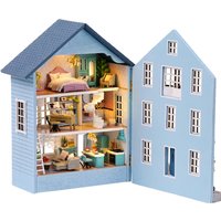 DIY Wooden Dollhouse Miniature With Furniture Kit Happy Farm Doll Houses Assemble Toys for Children Girl Christmas Gift Casa