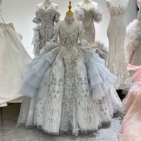 Jill Wish J080 Luxury Coral Girl Dress Beaded Crystal Kids Princess Birthday Wedding Party Children Holiday Communion Gown 2025