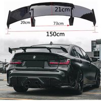 For 99% Universal Wing Car Tuning Accessories Common Sedan Tail Exterior Trim 145CM ABS GT Style Spoiler Carbon Look and Black