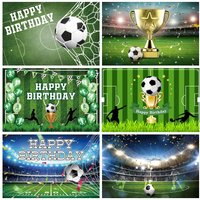 Football Birthday Backdrop Custom Decorate Soccer Field Stadium Grassland Boy Photo Background Cake Banner Photography Props