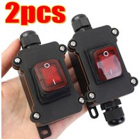 12V-24V Marine Rocker Switch On Off Inline Power Cord Outdoor Waterproof IP67 Junction Box 20/30A High Current Connetor 1-2pcs