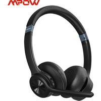 Mpow HC9 Bluetooth 5.3 Headset For Call Center Office Upgraded Wireless Headphones 45H Long Life CVC 8.0 Noise Cancelling Mic