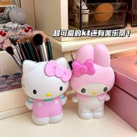 Sanrio Hello Kitty Pen Holder Stationery My Melody Cosmetic Brush Storage Barrel Desktop Storage Ornaments Cartoon Surrounding.