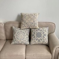 Luxury Embroidered Cushion Cover Vintage European Floral Throw Pillow Case Cotton Linen Decorative Pillowcase for Sofa Couch Bed
