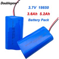 3.7V 18650 lithium battery 3600mAh/5200mAh 18650 Rechargeable battery pack megaphone speaker protection board +XH-2P PLUG