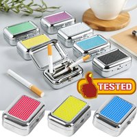New Portable Ashtrays Metal Mini Ashtray with Cap Out Door Multifunctional Travelling Windbreak Office Hometabletap Outdoor Cars