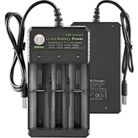 Smart 18650 Charger 3 Slots 4.2V Li-ion Battery USB Independent Charging 18650 18500 14500 16650 26650 Lithium Battery Charger