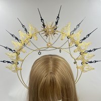 Gothic Halo Crown Headpiece Lolita Headband Angel Halo Goddess Headdress for Women Party Hair Jewelry Accessories