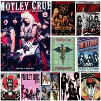 Popular Band Motley Crues Retro Poster Self-adhesive Art Waterproof Paper Sticker Coffee House Bar Room Wall Decor