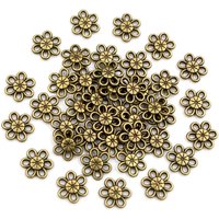 11mm 50pcs Antique Bronze Plated Flower Style Connector Handmade Charms Pendant:DIY for bracelet necklace