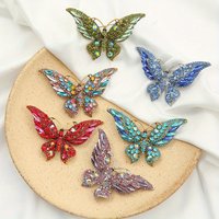 Luxury Elegant Rhinestone Butterfly Brooches Pins For Women Men