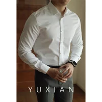 Men's long sleeved shirt casual, simple, high-quality, wrinkle free, slim fit, business formal, all season collection